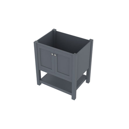 Alya Bath Wilmington 30" Single Gray Freestanding Bathroom Vanity With Brushed Nickel Edge Handles - HE-102-30-G - Backyard Provider