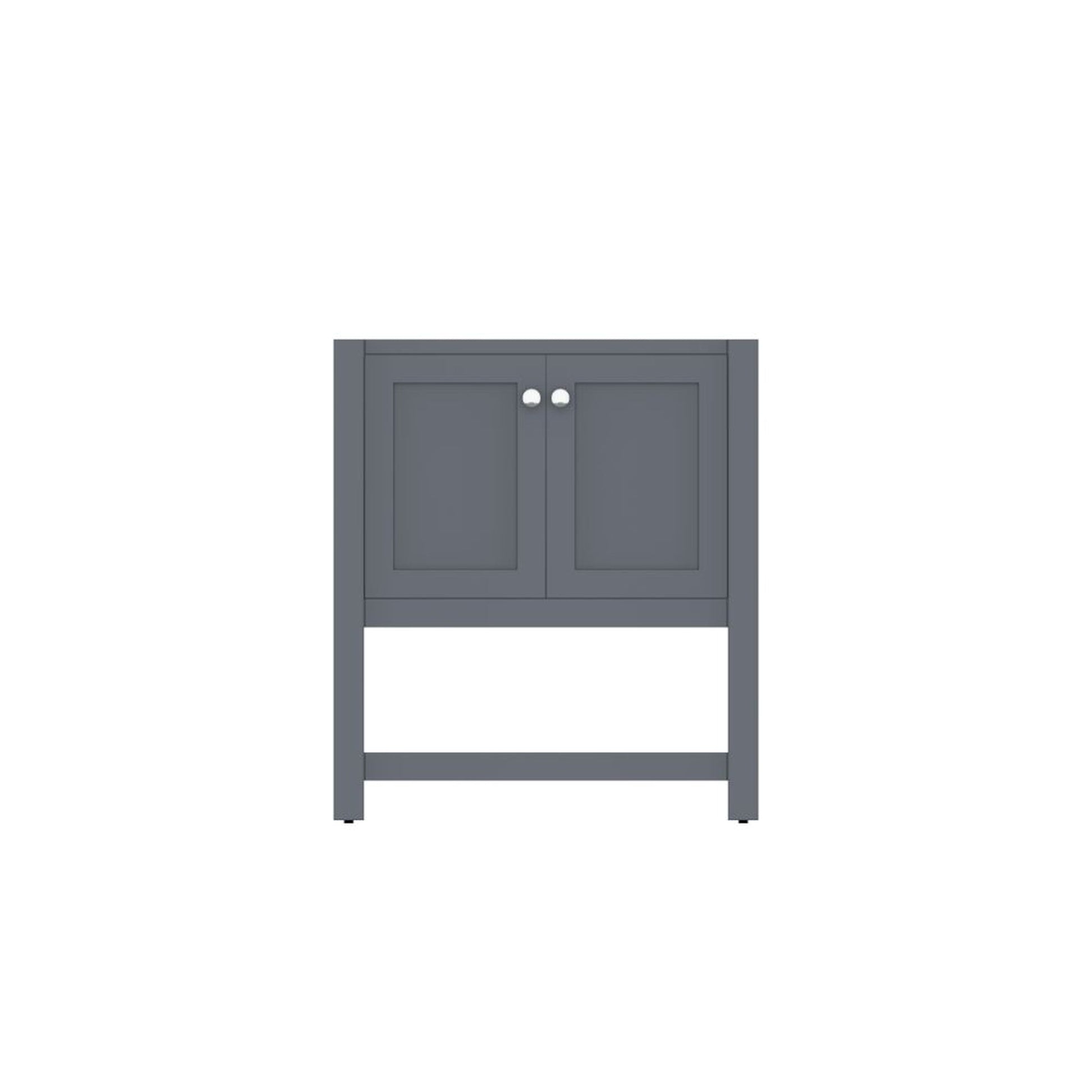 Alya Bath Wilmington 30" Single Gray Freestanding Bathroom Vanity With Brushed Nickel Edge Handles - HE-102-30-G - Backyard Provider