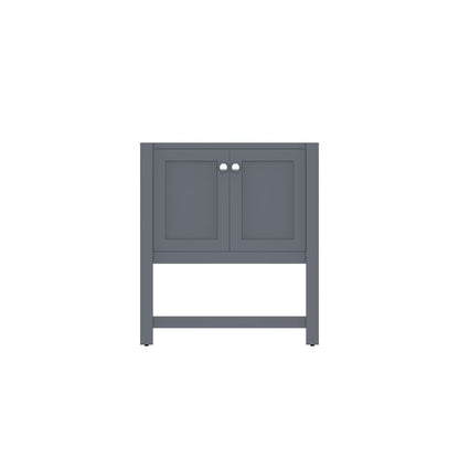 Alya Bath Wilmington 30" Single Gray Freestanding Bathroom Vanity With Brushed Nickel Edge Handles - HE-102-30-G - Backyard Provider