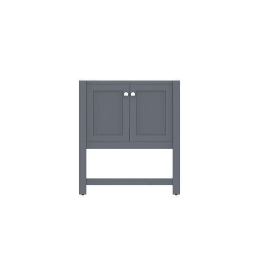 Alya Bath Wilmington 30" Single Gray Freestanding Bathroom Vanity With Brushed Nickel Edge Handles - HE-102-30-G - Backyard Provider