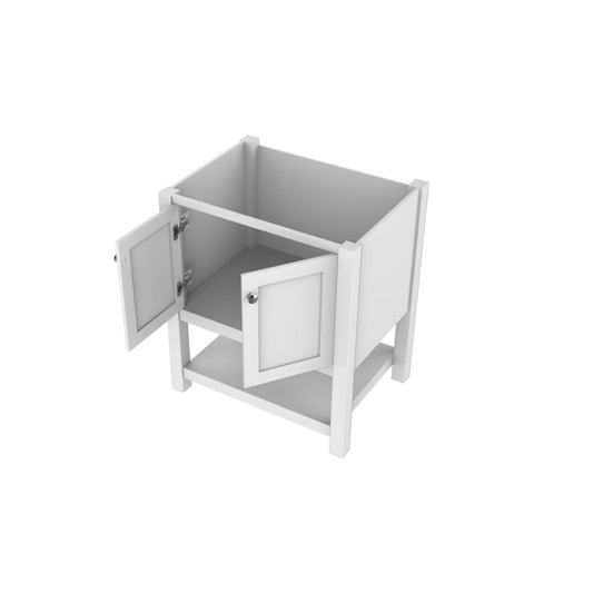 Alya Bath Wilmington 30" Single White Freestanding Bathroom Vanity With Brushed Nickel Edge Handles - HE-102-30-W - Backyard Provider