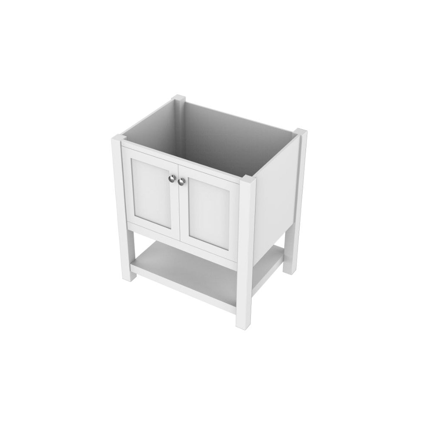 Alya Bath Wilmington 30" Single White Freestanding Bathroom Vanity With Brushed Nickel Edge Handles - HE-102-30-W - Backyard Provider