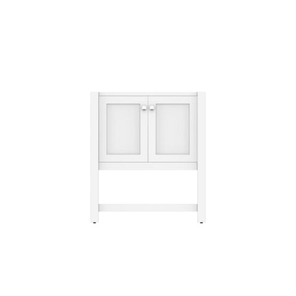 Alya Bath Wilmington 30" Single White Freestanding Bathroom Vanity With Brushed Nickel Edge Handles - HE-102-30-W - Backyard Provider