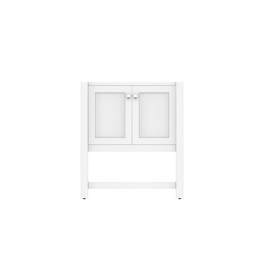 Alya Bath Wilmington 30" Single White Freestanding Bathroom Vanity With Brushed Nickel Edge Handles - HE-102-30-W - Backyard Provider