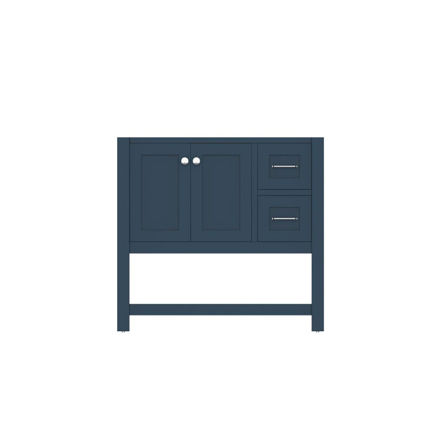 Alya Bath Wilmington 36" Single Blue Freestanding Bathroom Vanity With Brushed Nickel Edge Handles - HE-102-36-B - Backyard Provider