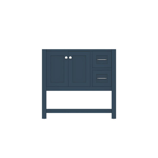 Alya Bath Wilmington 36" Single Blue Freestanding Bathroom Vanity With Brushed Nickel Edge Handles - HE-102-36-B - Backyard Provider