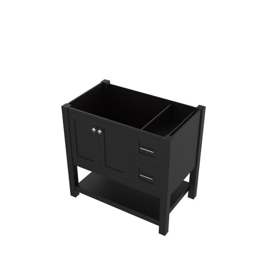 Alya Bath Wilmington 36" Single Espresso Freestanding Bathroom Vanity With Brushed Nickel Edge Handles - HE-102-36-E - Backyard Provider