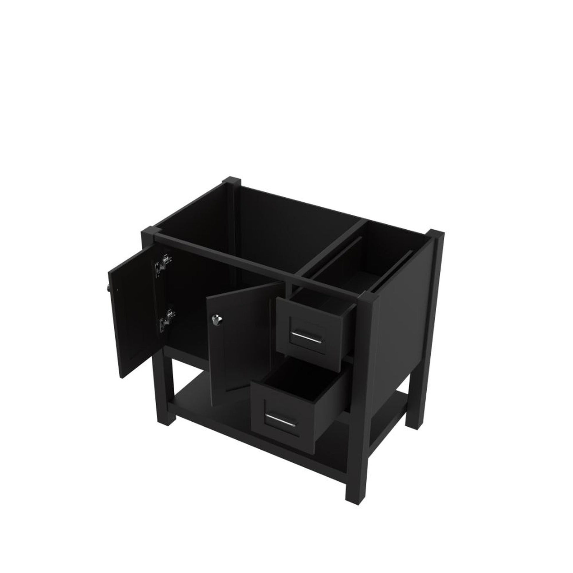Alya Bath Wilmington 36" Single Espresso Freestanding Bathroom Vanity With Brushed Nickel Edge Handles - HE-102-36-E - Backyard Provider