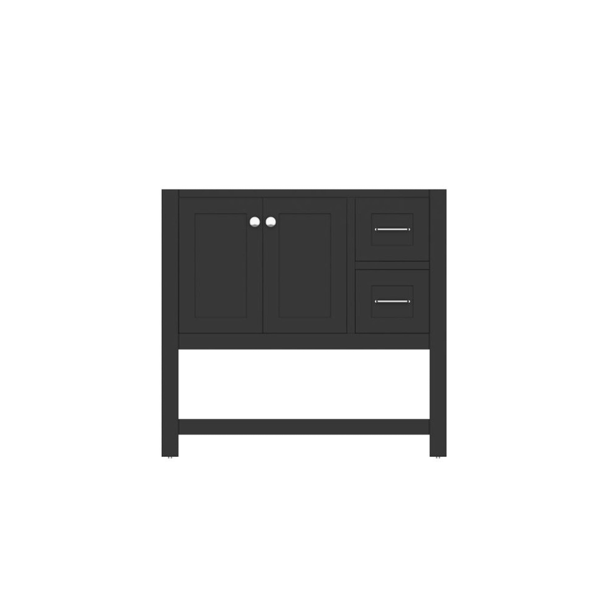 Alya Bath Wilmington 36" Single Espresso Freestanding Bathroom Vanity With Brushed Nickel Edge Handles - HE-102-36-E - Backyard Provider