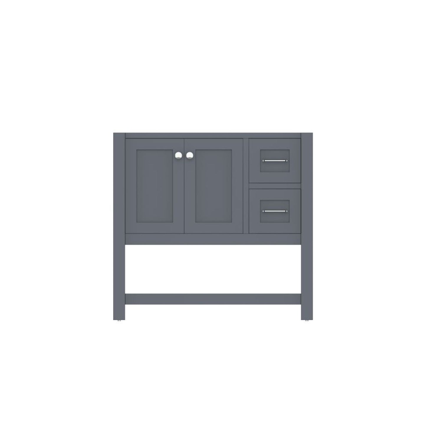 Alya Bath Wilmington 36" Single Gray Freestanding Bathroom Vanity With Brushed Nickel Edge Handles - HE-102-36-G - Backyard Provider