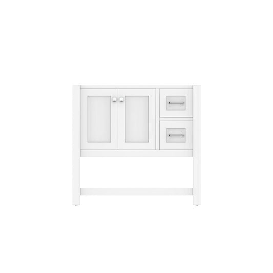 Alya Bath Wilmington 36" Single White Freestanding Bathroom Vanity With Brushed Nickel Edge Handles - HE-102-36-W - Backyard Provider