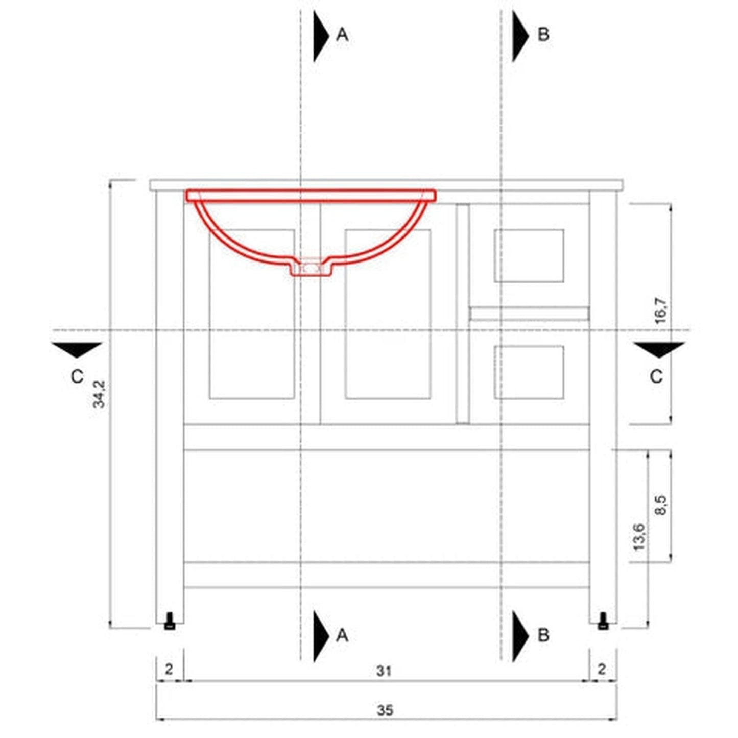 Alya Bath Wilmington 36" Single White Freestanding  Bathroom Vanity With Carrara Marble Top, Ceramic Sink and Wall Mounted Mirror - HE-102-36-W-CWMT+HE-101/102-36-W-M - Backyard Provider