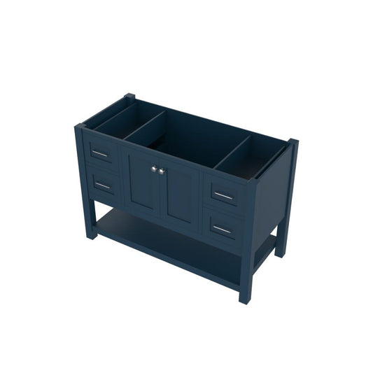 Alya Bath Wilmington 48" Single Blue Freestanding Bathroom Vanity With Brushed Nickel Edge Handles - HE-102-48-B - Backyard Provider
