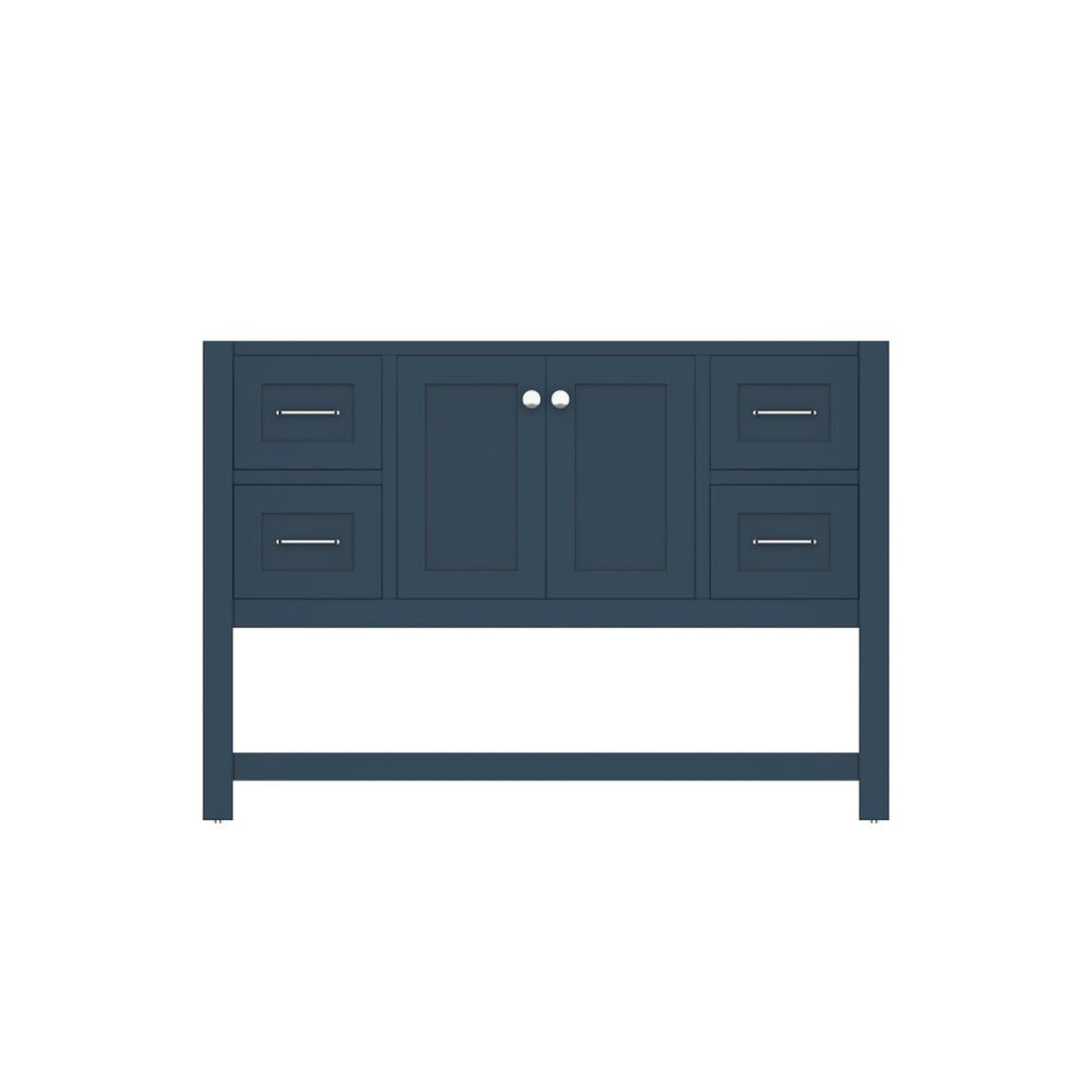 Alya Bath Wilmington 48" Single Blue Freestanding Bathroom Vanity With Brushed Nickel Edge Handles - HE-102-48-B - Backyard Provider