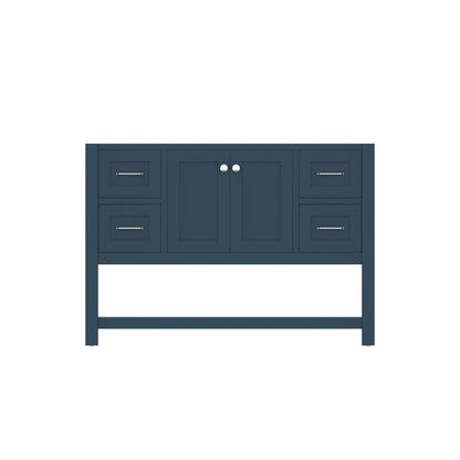 Alya Bath Wilmington 48" Single Blue Freestanding Bathroom Vanity With Brushed Nickel Edge Handles - HE-102-48-B - Backyard Provider