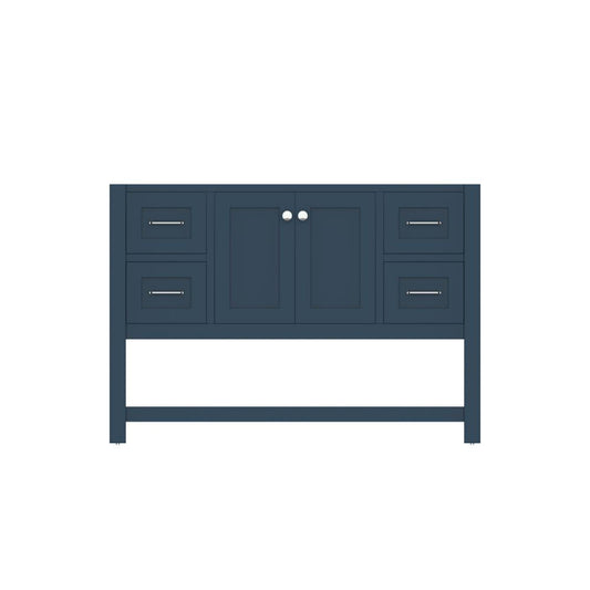 Alya Bath Wilmington 48" Single Blue Freestanding Bathroom Vanity With Brushed Nickel Edge Handles - HE-102-48-B - Backyard Provider