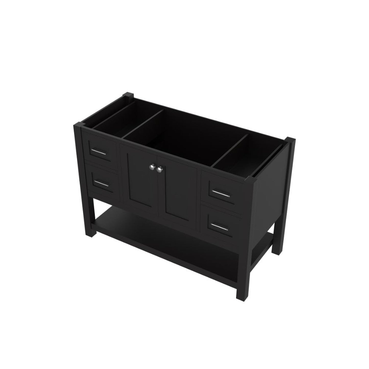Alya Bath Wilmington 48" Single Espresso Freestanding Bathroom Vanity With Brushed Nickel Edge Handles - HE-102-48-E - Backyard Provider