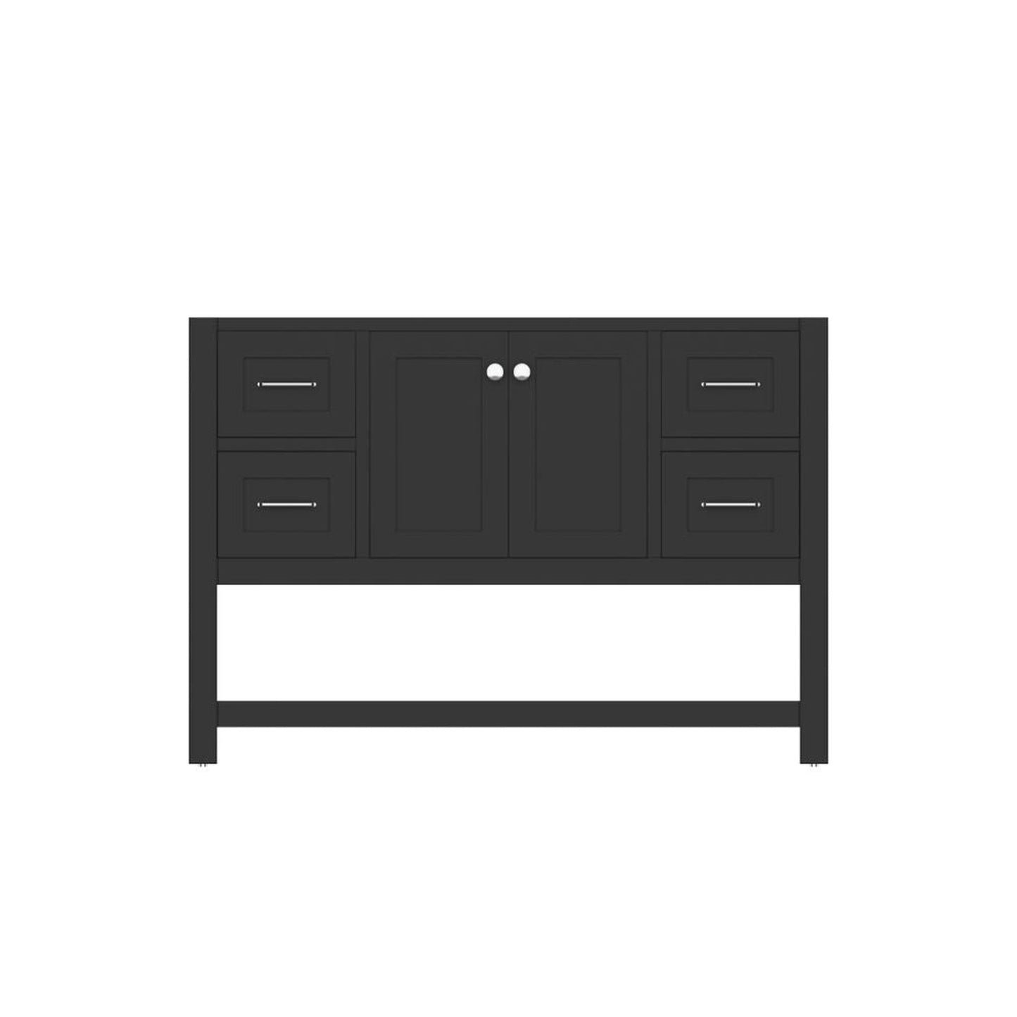 Alya Bath Wilmington 48" Single Espresso Freestanding Bathroom Vanity With Brushed Nickel Edge Handles - HE-102-48-E - Backyard Provider