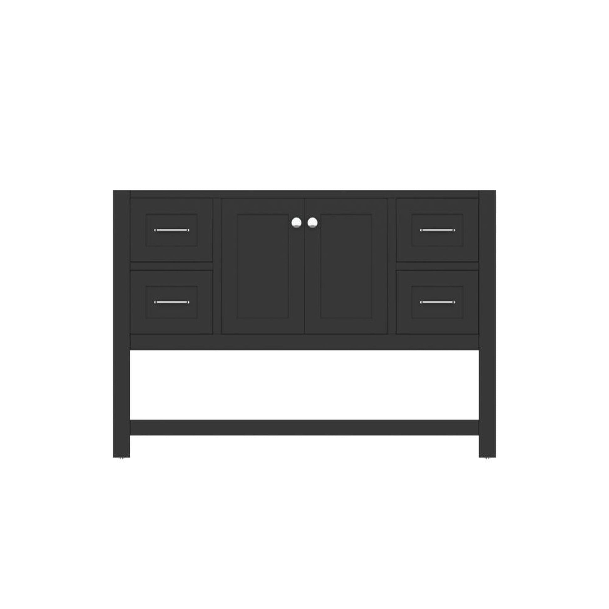 Alya Bath Wilmington 48" Single Espresso Freestanding Bathroom Vanity With Brushed Nickel Edge Handles - HE-102-48-E - Backyard Provider