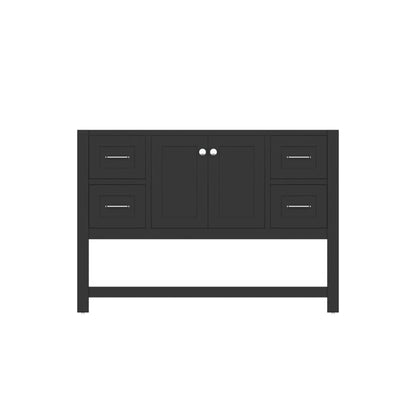 Alya Bath Wilmington 48" Single Espresso Freestanding Bathroom Vanity With Brushed Nickel Edge Handles - HE-102-48-E - Backyard Provider