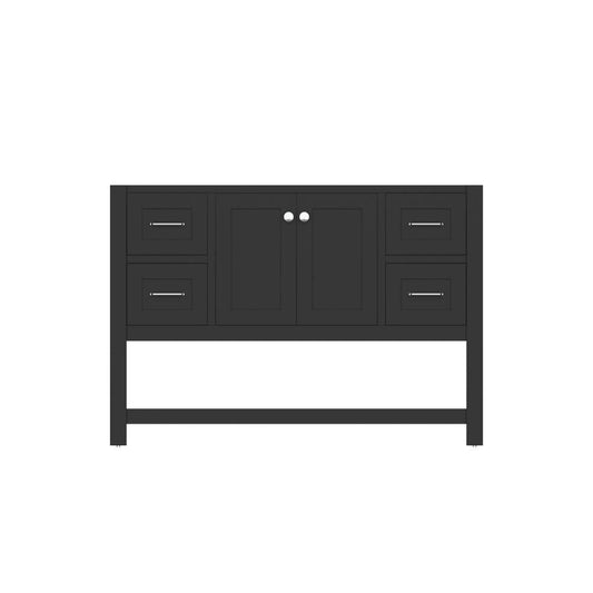 Alya Bath Wilmington 48" Single Espresso Freestanding Bathroom Vanity With Brushed Nickel Edge Handles - HE-102-48-E - Backyard Provider
