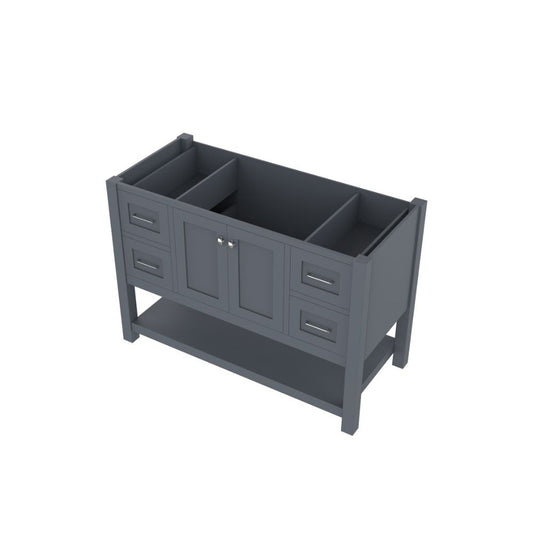 Alya Bath Wilmington 48" Single Gray Freestanding Bathroom Vanity With Brushed Nickel Edge Handles - HE-102-48-G - Backyard Provider