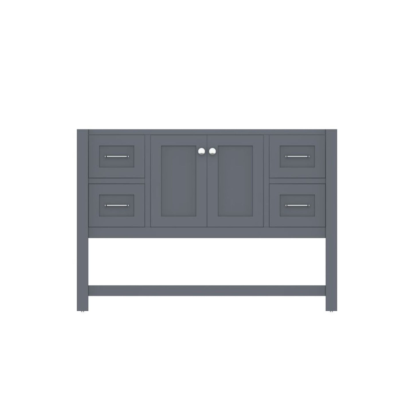Alya Bath Wilmington 48" Single Gray Freestanding Bathroom Vanity With Brushed Nickel Edge Handles - HE-102-48-G - Backyard Provider