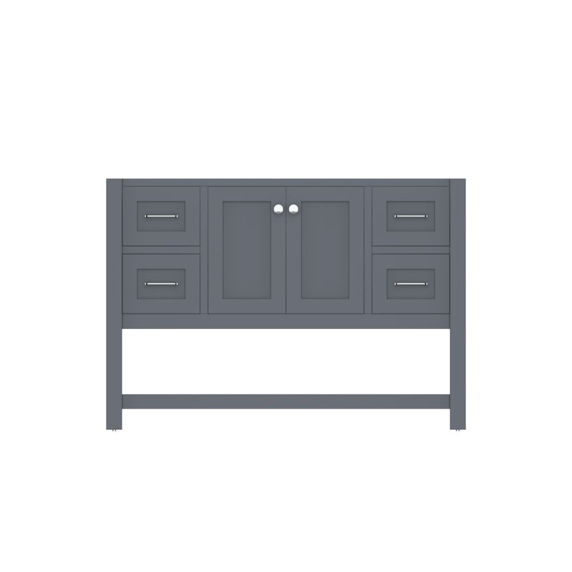 Alya Bath Wilmington 48" Single Gray Freestanding Bathroom Vanity With Brushed Nickel Edge Handles - HE-102-48-G - Backyard Provider