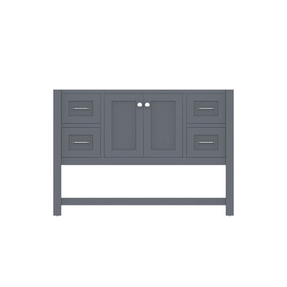 Alya Bath Wilmington 48" Single Gray Freestanding Bathroom Vanity With Brushed Nickel Edge Handles - HE-102-48-G - Backyard Provider