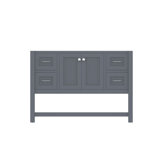 Alya Bath Wilmington 48" Single Gray Freestanding Bathroom Vanity With Brushed Nickel Edge Handles - HE-102-48-G - Backyard Provider