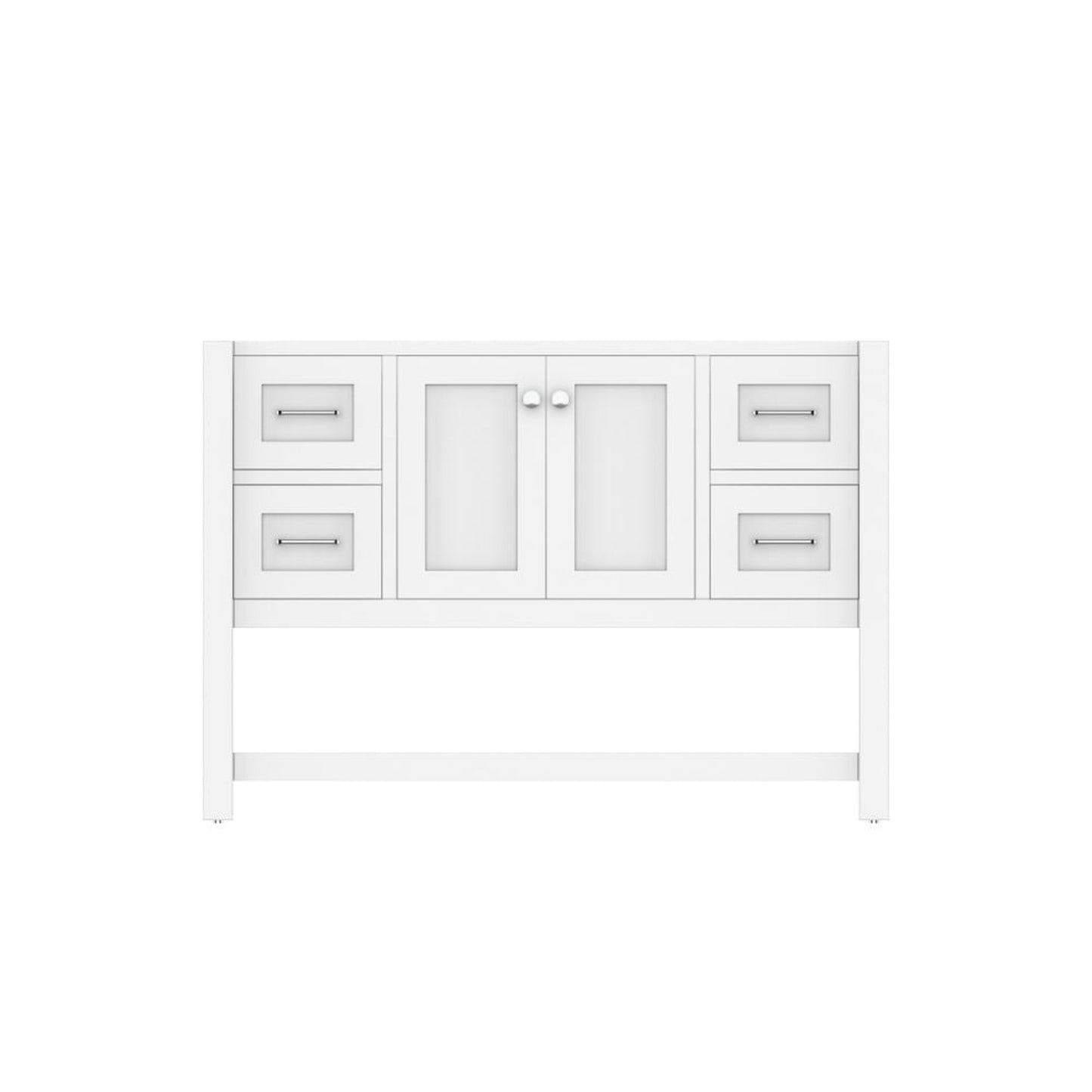 Alya Bath Wilmington 48" Single White Freestanding Bathroom Vanity With Brushed Nickel Edge Handles - HE-102-48-W - Backyard Provider
