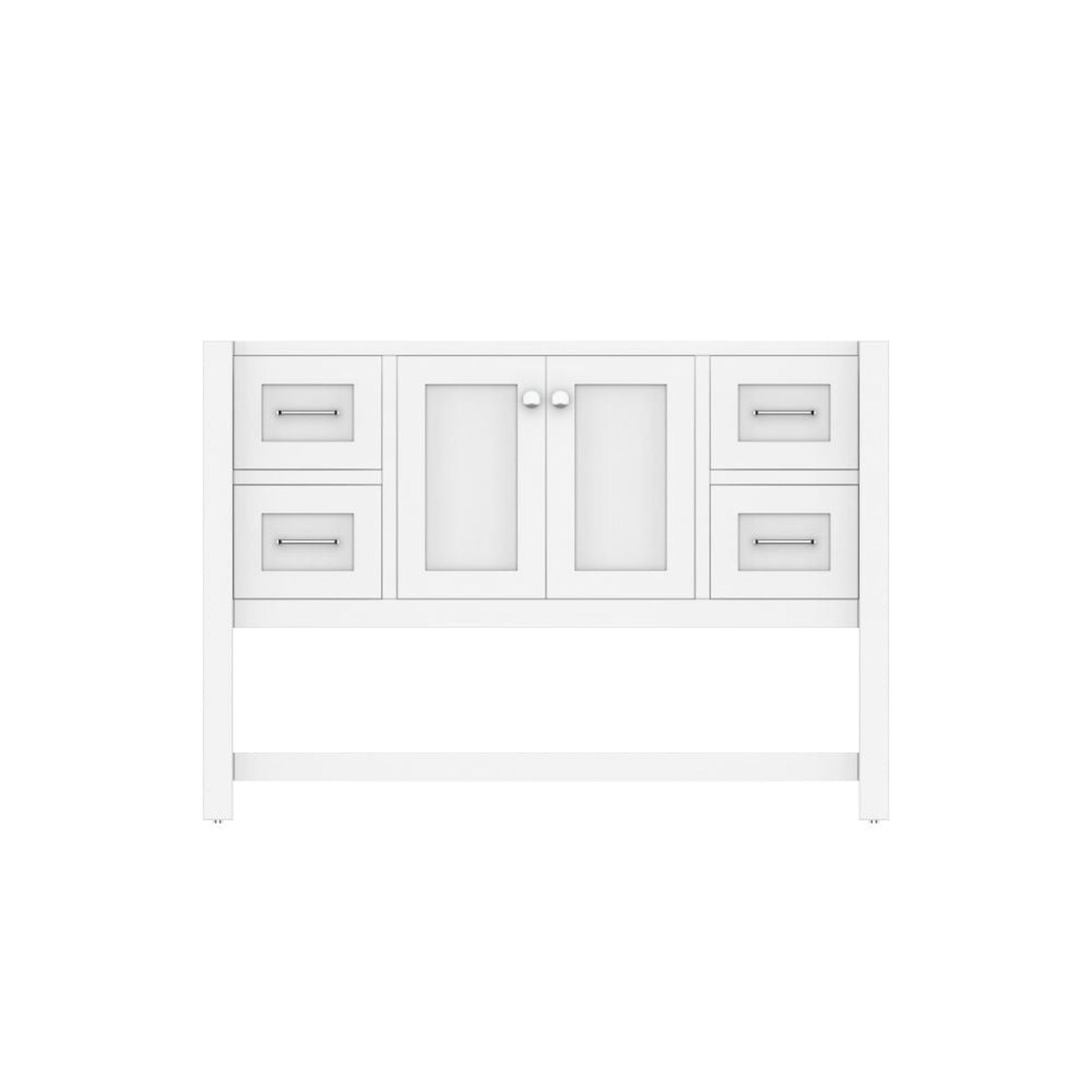 Alya Bath Wilmington 48" Single White Freestanding Bathroom Vanity With Brushed Nickel Edge Handles - HE-102-48-W - Backyard Provider