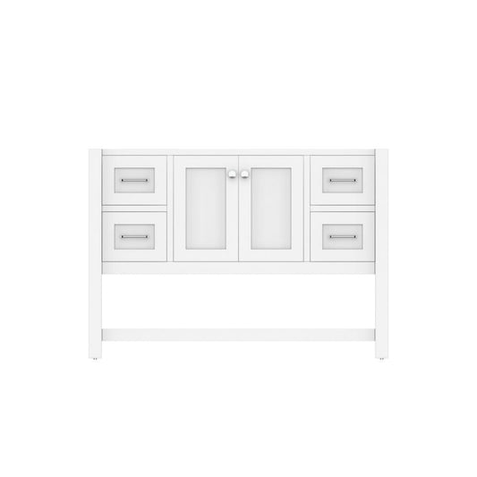 Alya Bath Wilmington 48" Single White Freestanding Bathroom Vanity With Brushed Nickel Edge Handles - HE-102-48-W - Backyard Provider