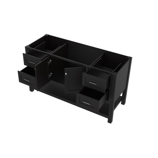 Alya Bath Wilmington 60" Single Espresso Freestanding   Bathroom Vanity  With Brushed Nickel Edge Handles - HE-102-60S-E - Backyard Provider