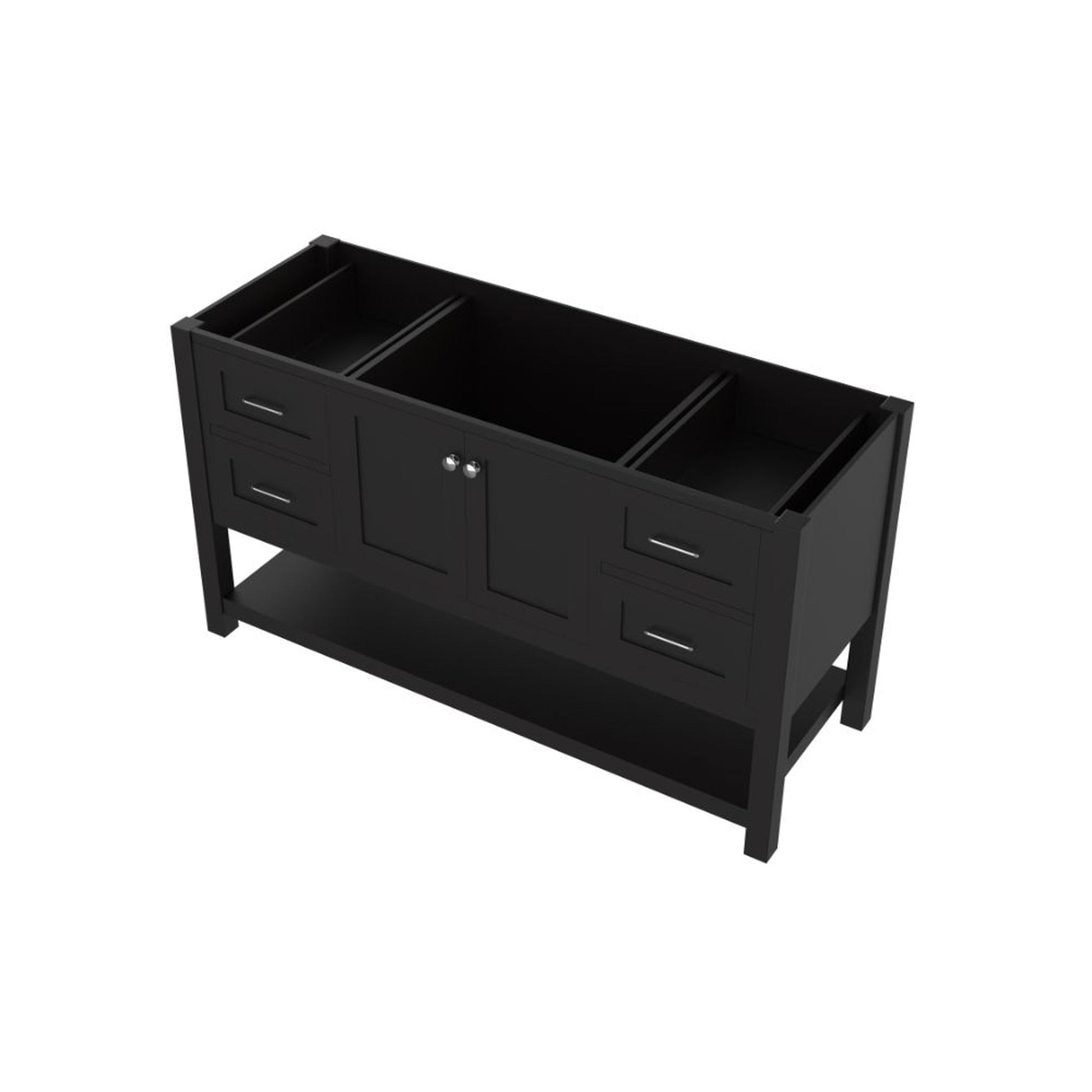 Alya Bath Wilmington 60" Single Espresso Freestanding   Bathroom Vanity  With Brushed Nickel Edge Handles - HE-102-60S-E - Backyard Provider