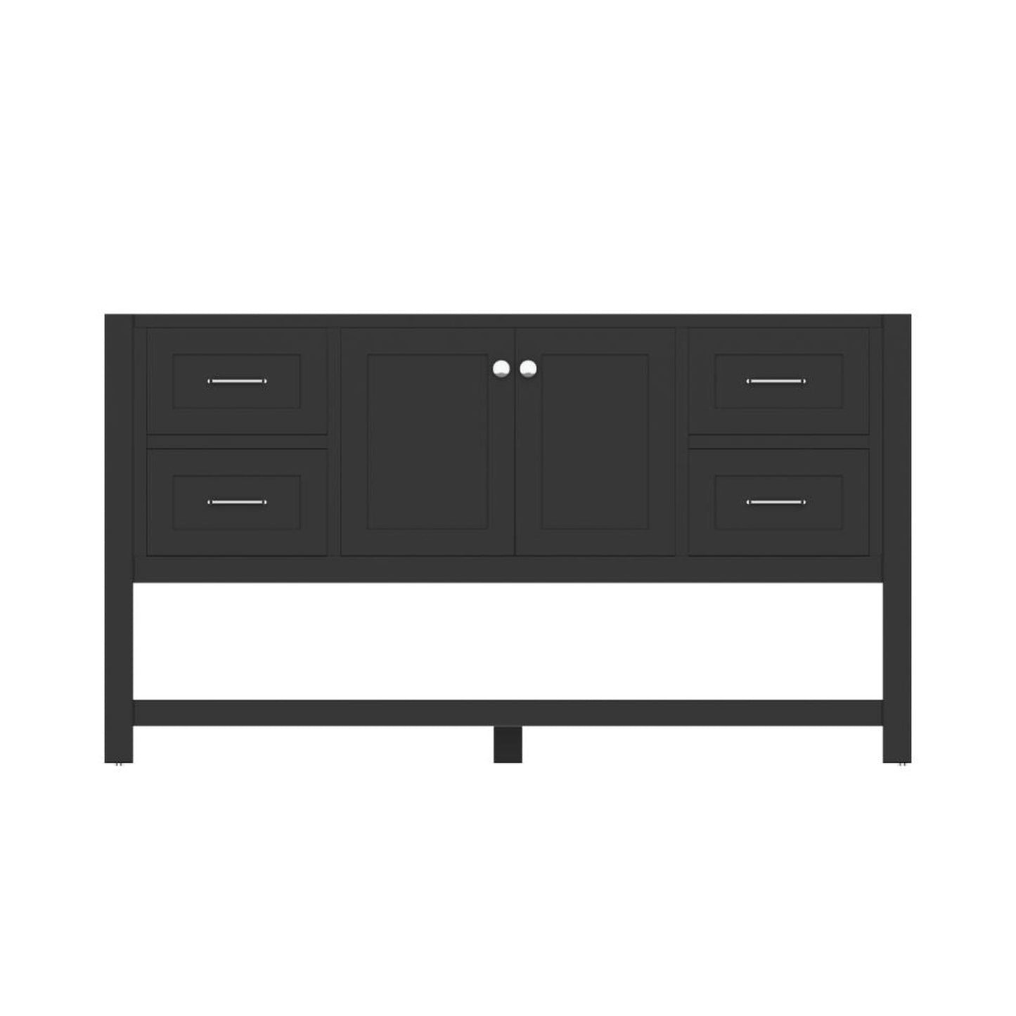 Alya Bath Wilmington 60" Single Espresso Freestanding   Bathroom Vanity  With Brushed Nickel Edge Handles - HE-102-60S-E - Backyard Provider