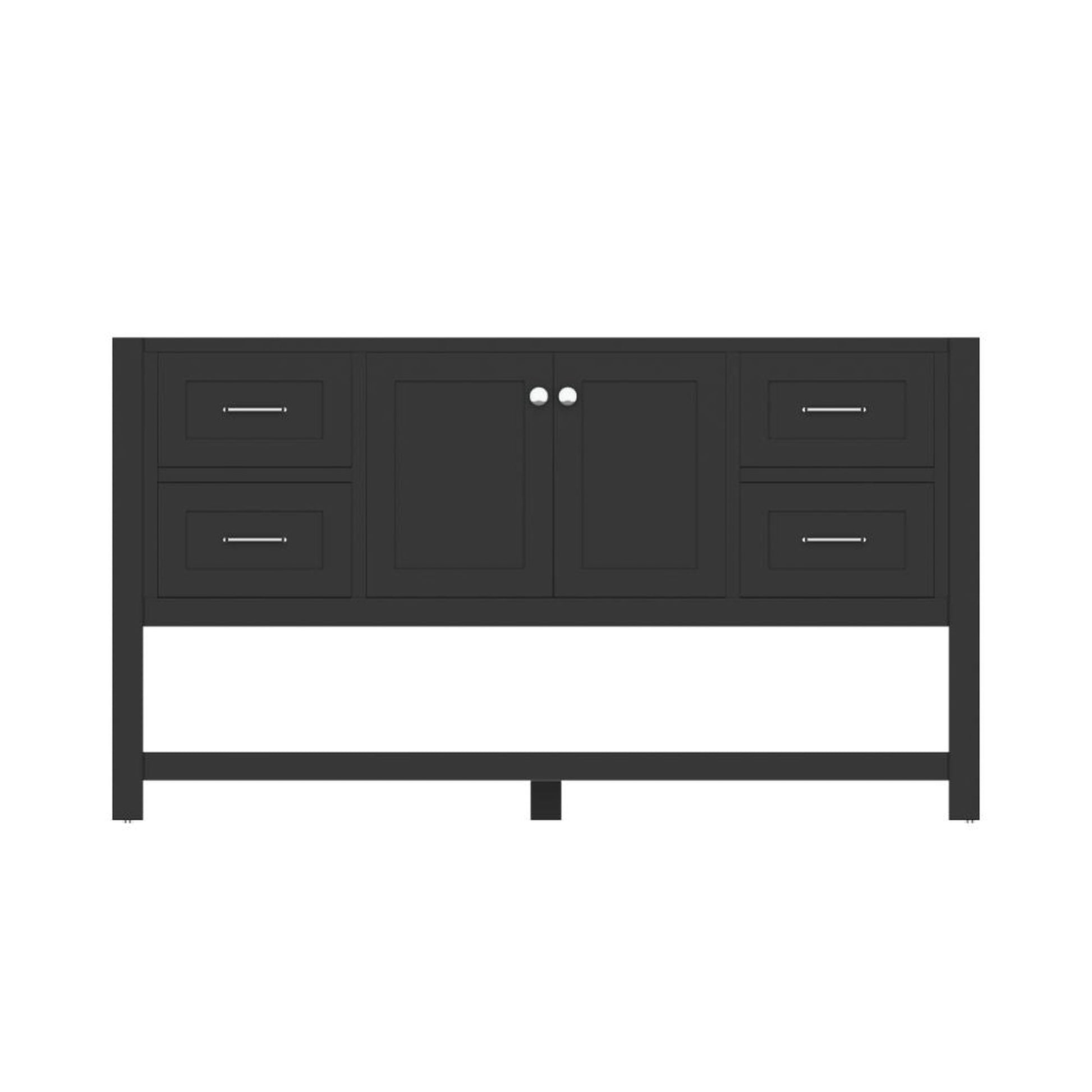 Alya Bath Wilmington 60" Single Espresso Freestanding   Bathroom Vanity  With Brushed Nickel Edge Handles - HE-102-60S-E - Backyard Provider