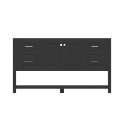 Alya Bath Wilmington 60" Single Espresso Freestanding   Bathroom Vanity  With Brushed Nickel Edge Handles - HE-102-60S-E - Backyard Provider