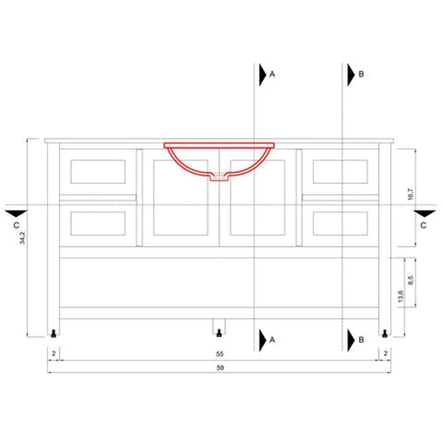 Alya Bath Wilmington 60" Single Espresso Freestanding  Bathroom Vanity With Carrara Marble Top, Ceramic Sink and Wall Mounted Mirror - HE-102-60S-E-CWMT+AT-48-M-B - Backyard Provider