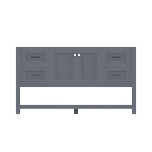 Alya Bath Wilmington 60" Single Gray Freestanding  Bathroom Vanity  With Brushed Nickel Edge Handles - HE-102-60S-G - Backyard Provider