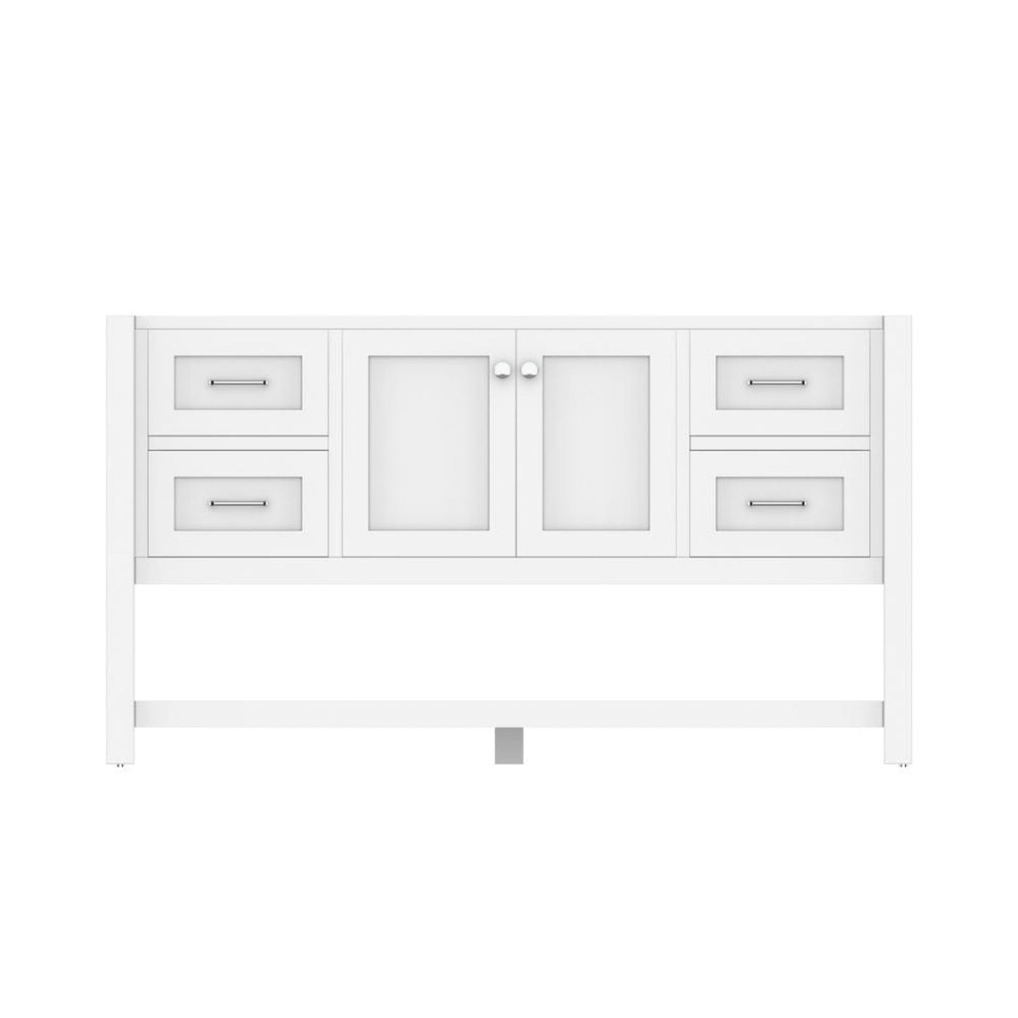 Alya Bath Wilmington 60" Single White Freestanding  Bathroom Vanity  With Brushed Nickel Edge Handles - HE-102-60S-W - Backyard Provider