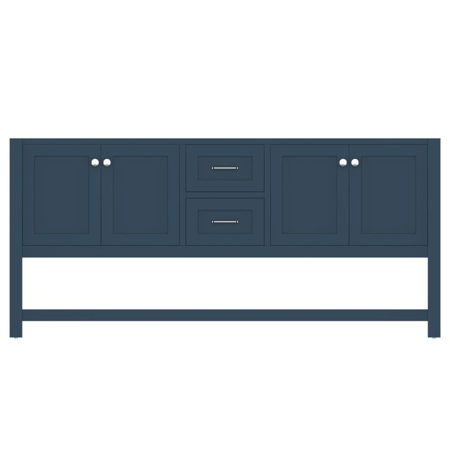 Alya Bath Wilmington 72" Double Blue Freestanding  Bathroom Vanity  With Brushed Nickel Edge Handles - HE-102-72D-B - Backyard Provider