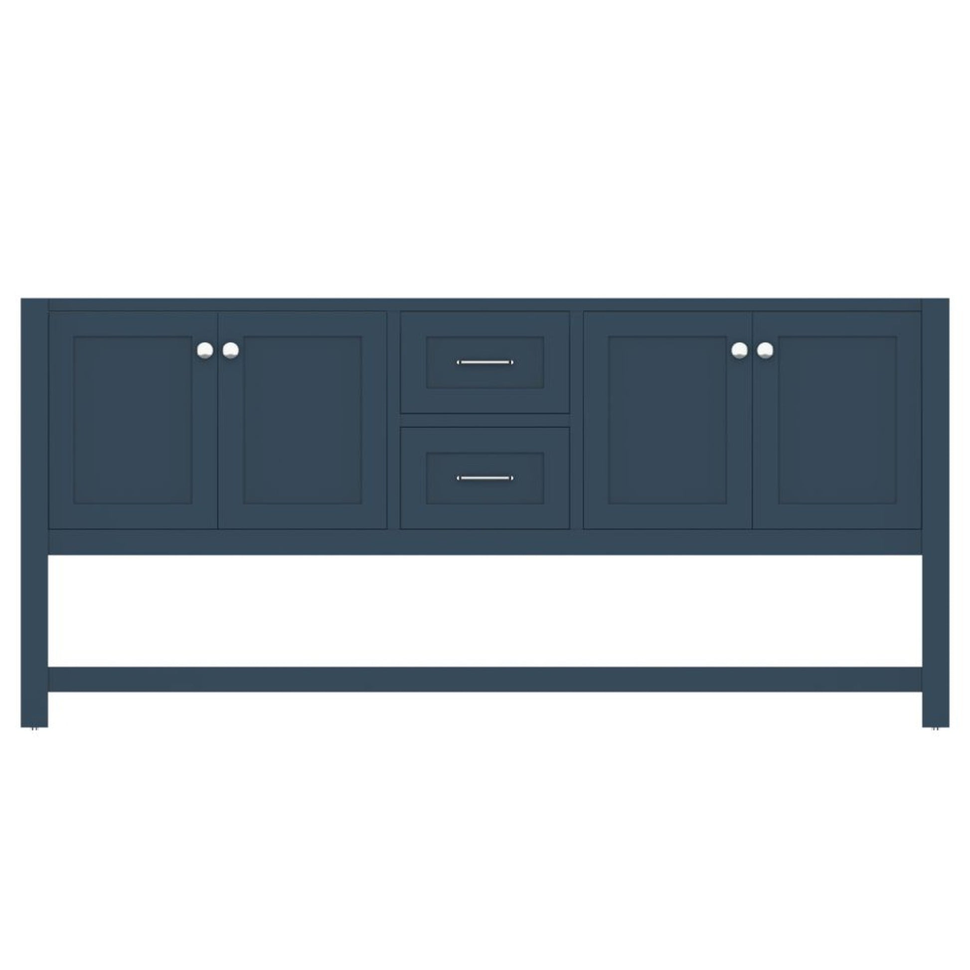 Alya Bath Wilmington 72" Double Blue Freestanding  Bathroom Vanity  With Brushed Nickel Edge Handles - HE-102-72D-B - Backyard Provider