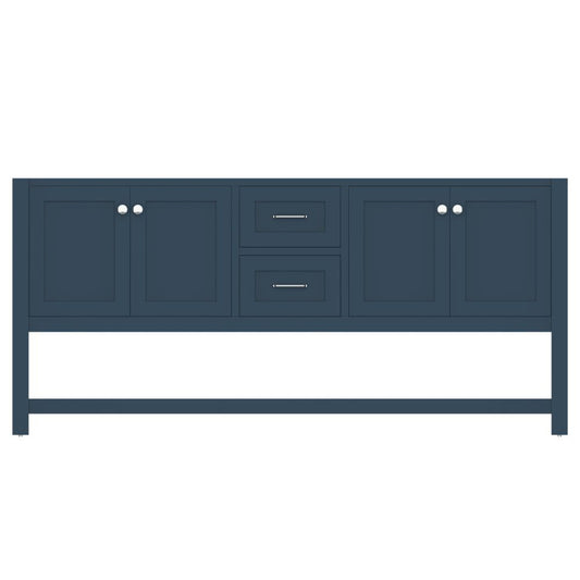 Alya Bath Wilmington 72" Double Blue Freestanding  Bathroom Vanity  With Brushed Nickel Edge Handles - HE-102-72D-B - Backyard Provider