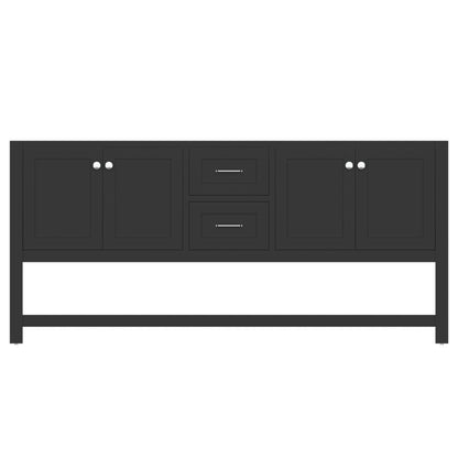 Alya Bath Wilmington 72" Double Espresso Freestanding  Bathroom Vanity  With Brushed Nickel Edge Handles - HE-102-72D-E - Backyard Provider