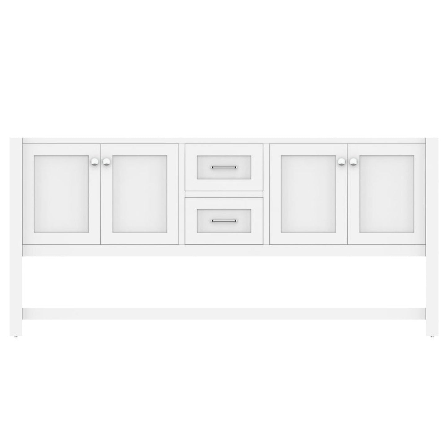 Alya Bath Wilmington 72" Double White Freestanding  Bathroom Vanity  With Brushed Nickel Edge Handles - HE-102-72D-W - Backyard Provider