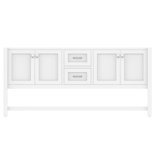 Alya Bath Wilmington 72" Double White Freestanding  Bathroom Vanity  With Brushed Nickel Edge Handles - HE-102-72D-W - Backyard Provider