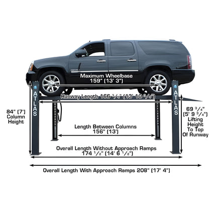 Atlas 408SL 8,000 lb. Super Deluxe 4-Post Lift - ATEATTD-408SL-FPD