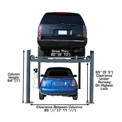 Atlas 408SL 8,000 lb. Super Deluxe 4-Post Lift - ATEATTD-408SL-FPD