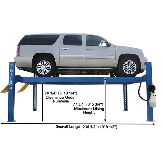 Atlas 412 12,000 lb Commercial 4-Post Lift - ATEATTD-412-FPD